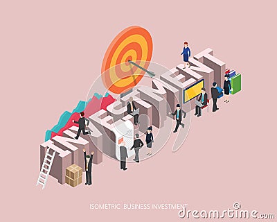 Flat 3d isometric illustration investment concept design, Abstract urban modern style, high quality business series. Cartoon Illustration