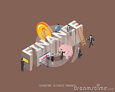 Flat 3d isometric illustration teamwork concept design, Abstract urban modern style, high quality business series. Cartoon Illustration