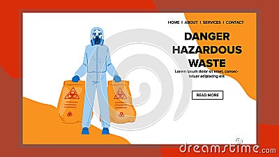 flat danger hazardous waste vector Vector Illustration