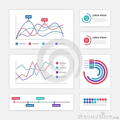 Flat dashboard ui Vector Illustration