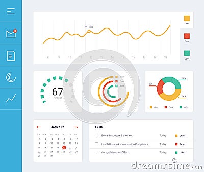 Flat dashboard ui Vector Illustration