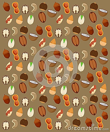 Flat Decorative Organic Food Pattern Vector Illustration