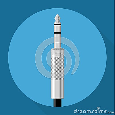 Flat design audio connector Vector Illustration