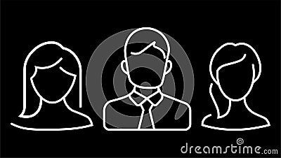 Flat design avatar app icons set user face people man woman vector Vector Illustration