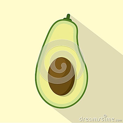 Flat Design Avocado Icon Vector Illustration