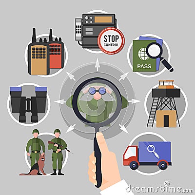 Border Guard Concept Vector Illustration