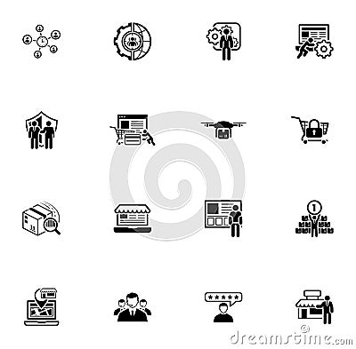 Flat Design Business Icons Set. Vector Illustration