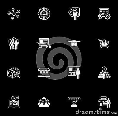 Flat Design Business Icons Set. Vector Illustration