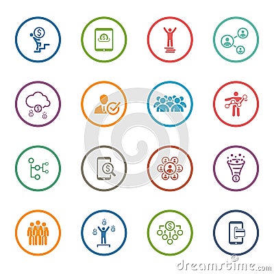 Flat Design Business Icons Set. Stock Photo