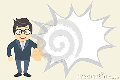Flat design business Vector Illustration Empty copy space text for Ad website promotion esp isolated Banner template Man Vector Illustration