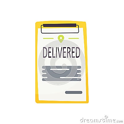 Flat design cartoon delivery form illustration. Delivery element. Vector Illustration