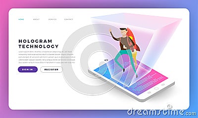 Flat design concepr isometric hologram. Vector illustrations. Vector Illustration