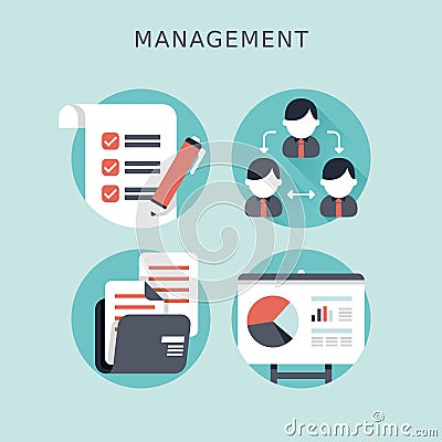 Flat design concept of business management Vector Illustration