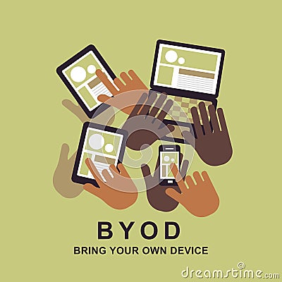 Flat design concept of BYOD Vector Illustration