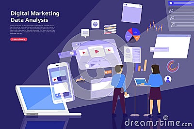 Digital marketing Analysis Vector Illustration