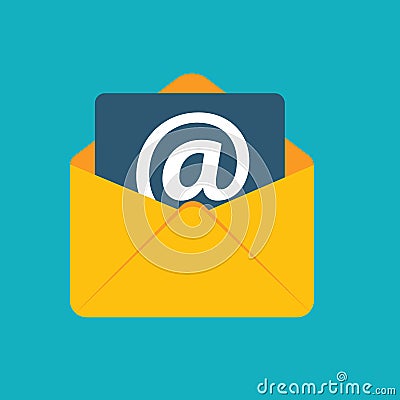 Flat Design Concept Email Send Icon Vector Vector Illustration