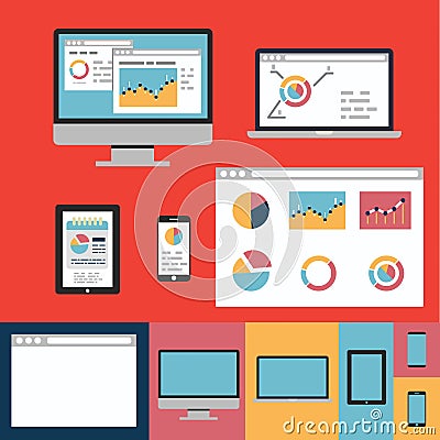 Flat design concept icons for web and mobile servi Vector Illustration