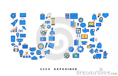 Icons combination to UX / UI Vector Illustration