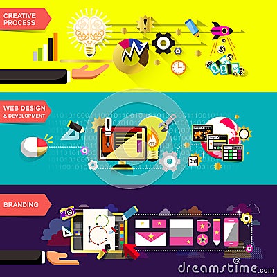 Flat design concepts for creative process Vector Illustration