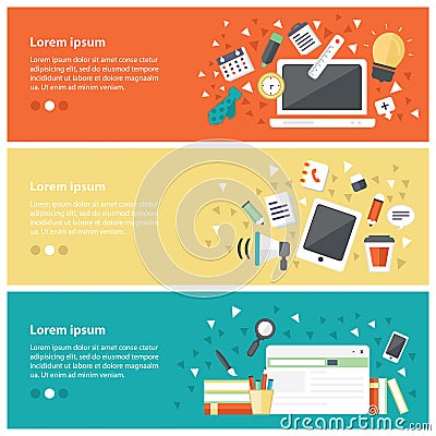 Flat design concepts for online education,online training course Vector Illustration