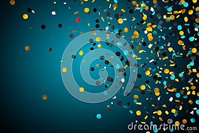 Abstract background with falling confetti. 3d illustration. Cartoon Illustration