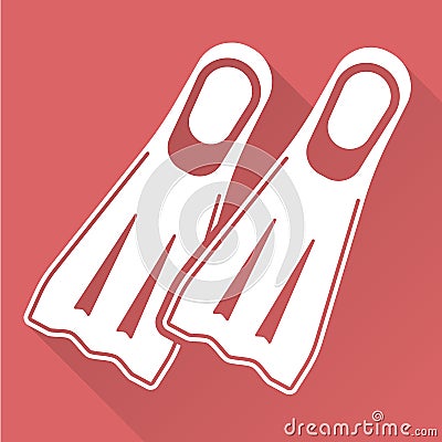 Flat design diving flippers Vector Illustration