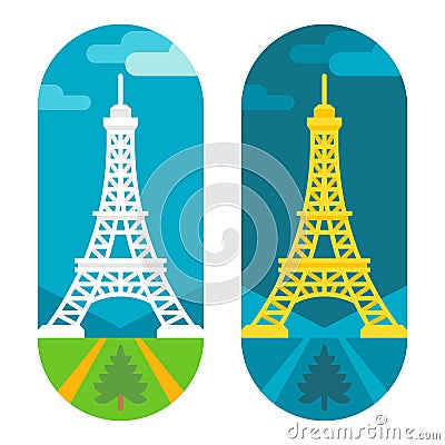 Flat design eiffel tower Vector Illustration