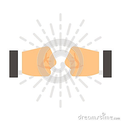 Flat design fist bump Vector Illustration