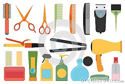 Flat Design Hairdressing Vector Illustration