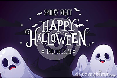 Flat design happy halloween festival party banners templat Vector Illustration