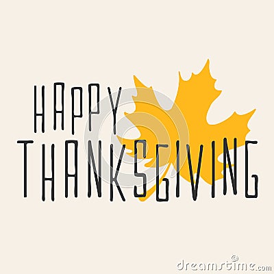 Design happy thanksgiving logo with lettering Vector Illustration