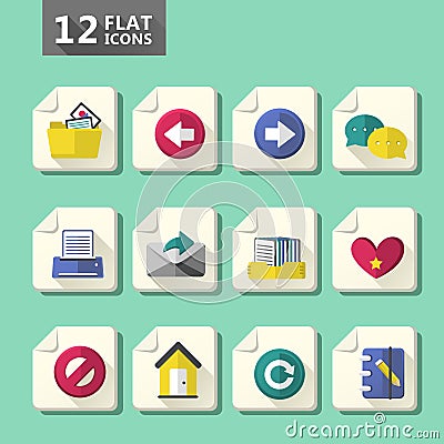 Flat design icon set Vector Illustration