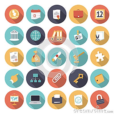 Flat design icons for business and finance Vector Illustration