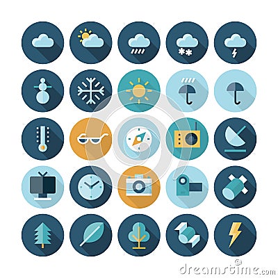 Flat design icons for user interface Vector Illustration