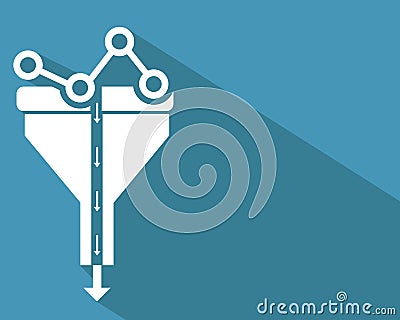 Flat design illustration concepts for creative process, big data filter, data tunnel, analysis concept Cartoon Illustration