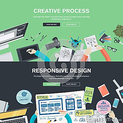 Flat design illustration concepts for graphic and web design Vector Illustration