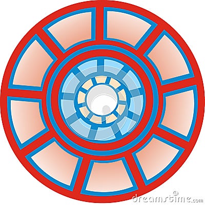 ironman reactor logo, shining light. on white background. Vector illustration Vector Illustration