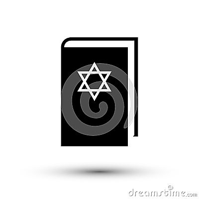 Flat design Jewish torah book icon, vector Vector Illustration