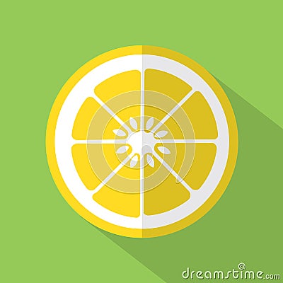 Flat Design Lemon Icon Vector Illustration