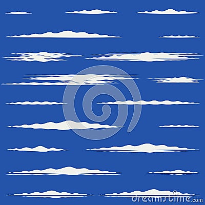 Flat design of lengthwise cirrus clouds Vector Illustration