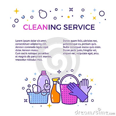 Flat design logo for cleaning service on white. Vector Illustration