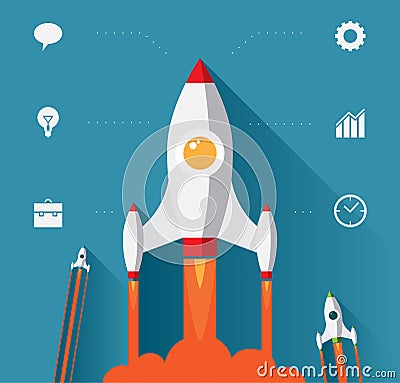 Flat design modern startup concept Vector Illustration