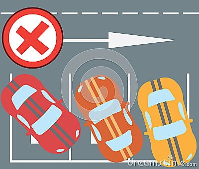 Flat design modern vector illustration of parking a car instruction Vector Illustration