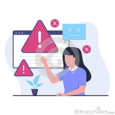 Flat design off system error illustration concept Vector Illustration