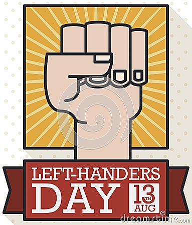 Rising Left Fist in Flat Style for Left Handers Day, Vector Illustration Vector Illustration