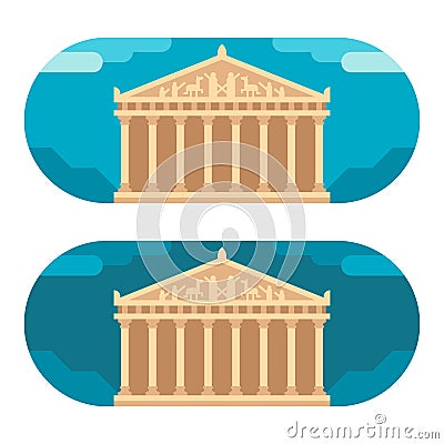 Flat design Parthenon Vector Illustration