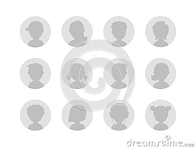 Flat design people face avatar icons vector set boy girl man woman Stock Photo