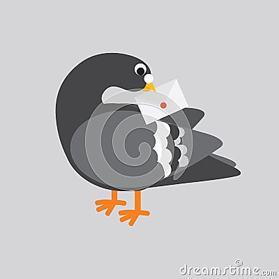 Flat Design Post Pigeon The use of pigeons to send information is a communication in the past concept Vector Vector Illustration