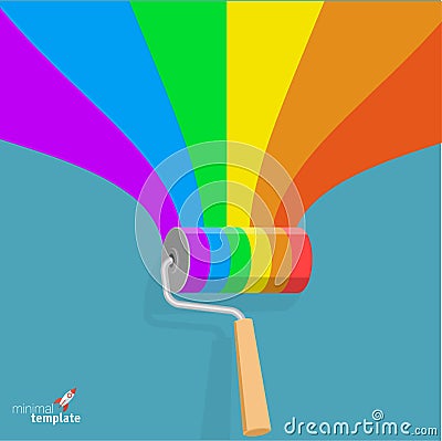 Aibow paint roller Vector Illustration