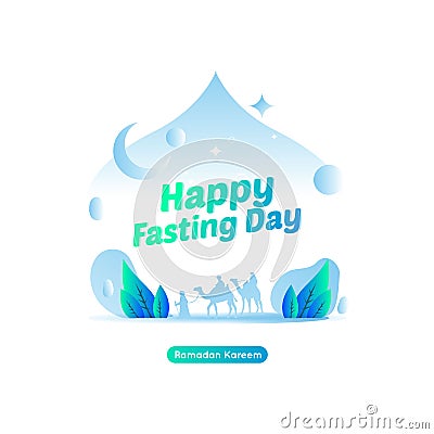 Happy fasting day greeting post Vector Illustration